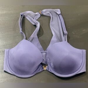 Victoria’s Secret Lined Demi Front Snap Bra 32D Purple